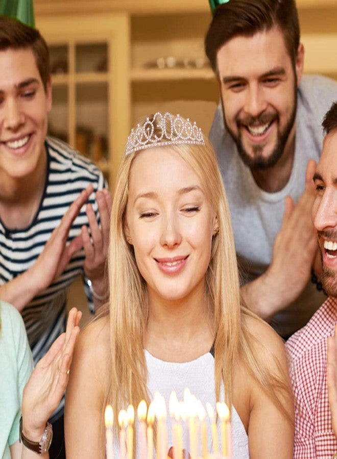 أوبري تاج عيد ميلاد أوبري - تاج "تحدثي معي عن الثلاثين" للنساء والفتيات - طوق رأس ووشاح من أحجار الراين باللون الذهبي الوردي - إكسسوار عيد ميلاد سعيد - Image 4